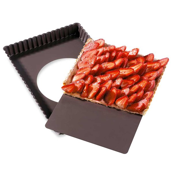 Lot Moule à Tarte Amovible rectangle 30 cm + Billes en céramique 600 g Mathon - Mathon - 3