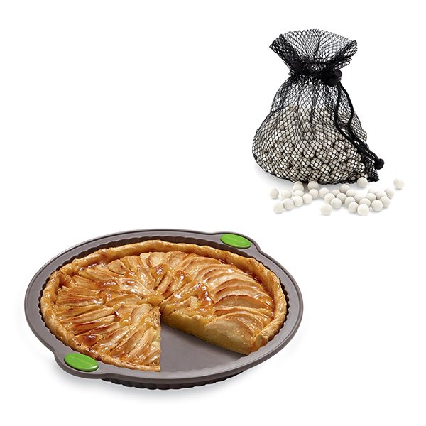 Lot Rigiflex Moule à tarte cannelée silicone structure acier + Billes en céramique Mathon - Mathon - 1