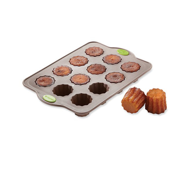 Lot 2 plaques Rigiflex 12 canelés et 24 mini-canelés en silicone et acier Mathon - Mathon - 3