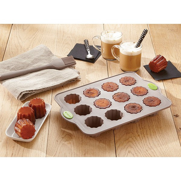 Lot 2 plaques Rigiflex 12 canelés et 24 mini-canelés en silicone et acier Mathon - Mathon - 4