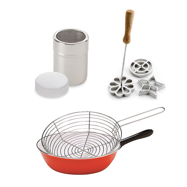 Lot poêle à friture + moules rosaces + saupoudreuse - Mathon - 1