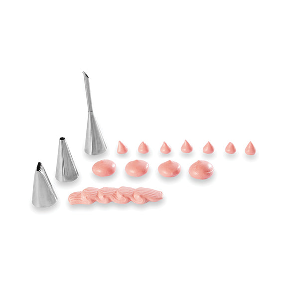 Lot 24 poches pâtissières jetables et 3 douilles inox Mathon - Mathon - 2