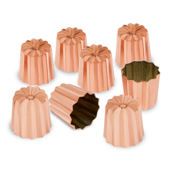 Lot de 8 moules à canelé en cuivre étamé 4,5 cm  Mathon - Mathon - 1