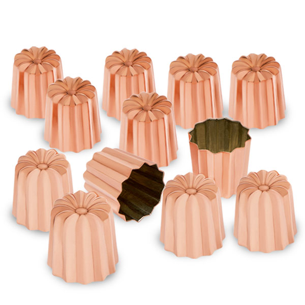 Lot de 12 moules à canelé en cuivre étamé 4,5 cm  Mathon - Mathon - 1