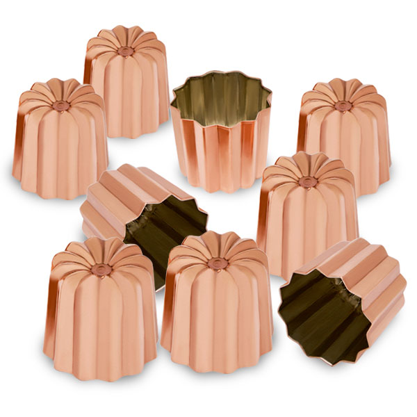 Lot de 9 moules à canelé en cuivre étamé 5,5 cm  Mathon - Mathon - 1