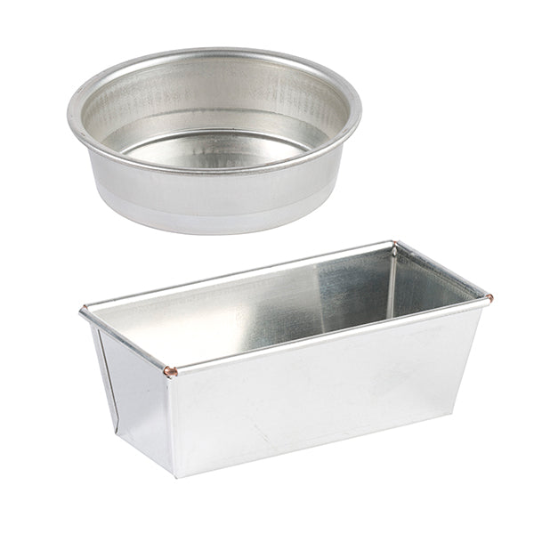 Lot moule à cake rectangulaire et moule rond 24 cm en fer blanc  Gobel - Mathon