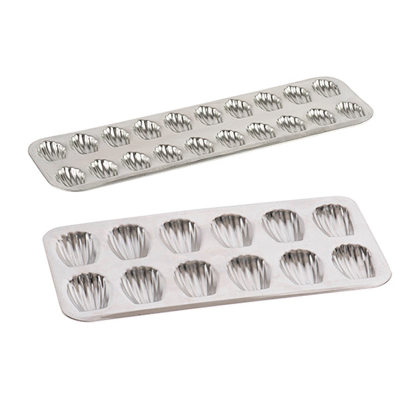 Lot plaque 12 madeleines et plaque 20 madeleinettes en fer blanc Gobel - Mathon - 1
