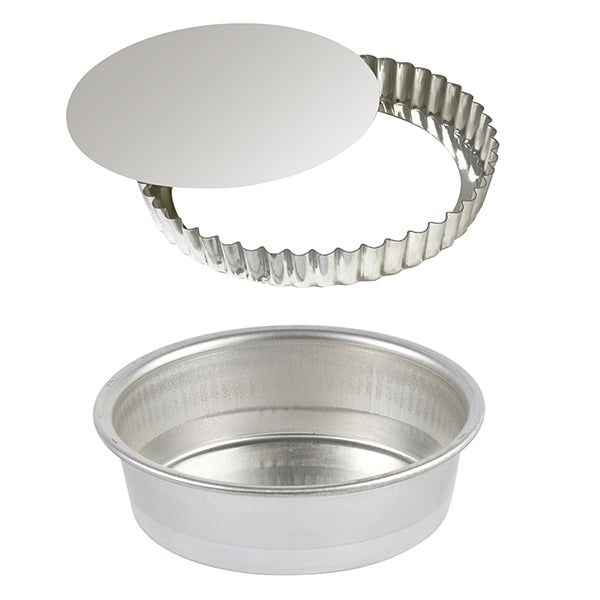 Lot moule rond 28 cm et tourtière 32 cm en fer blanc  Gobel - Mathon