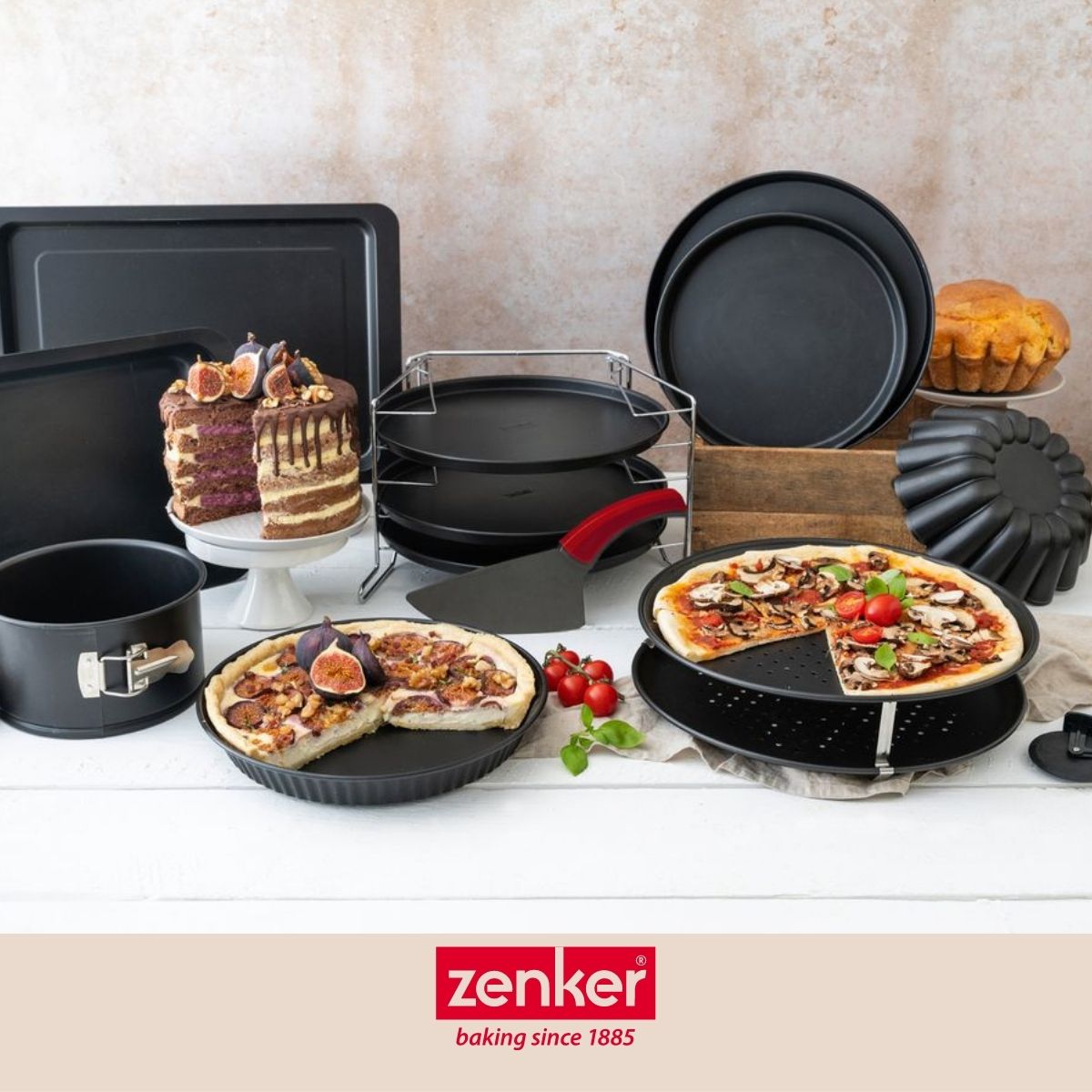 Set de 3 plaques à pizza et une grille de superposition 29 cm Zenker Special Countries Zenker - Mathon - 8