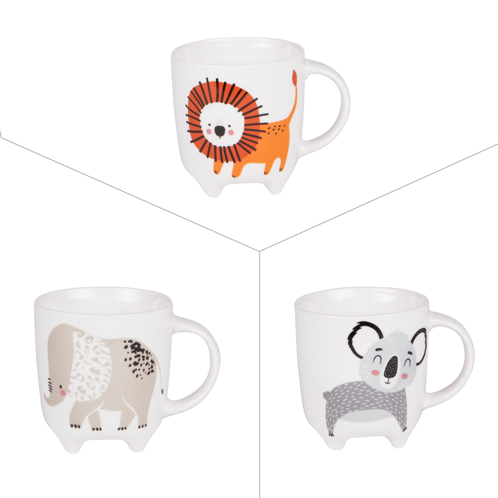 Mug sur pied Animaux 33 cl (lot de 3) Table passion - Mathon