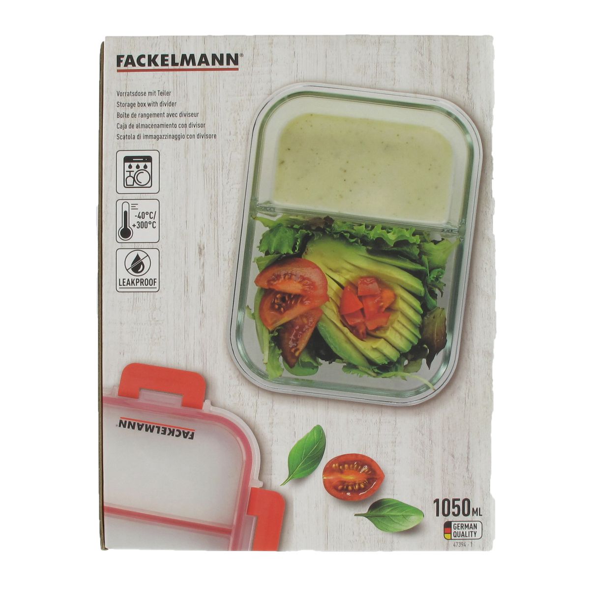 Boîte à repas en verre avec deux compartiments 1000 ml  Move Fackelmann - Mathon - 9