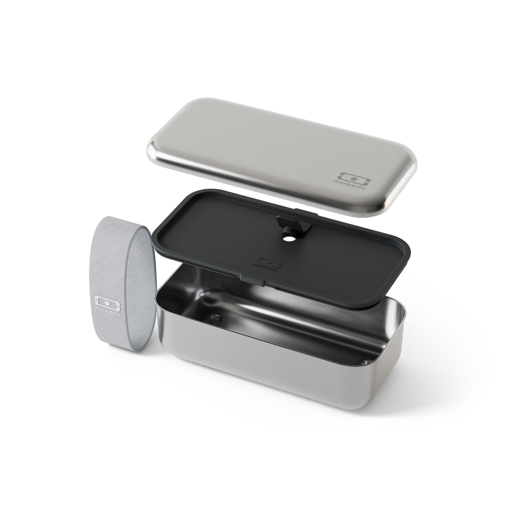 Lunch box en métal micro-ondable Sense Gris Coton 700ml Monbento - Mathon - 3