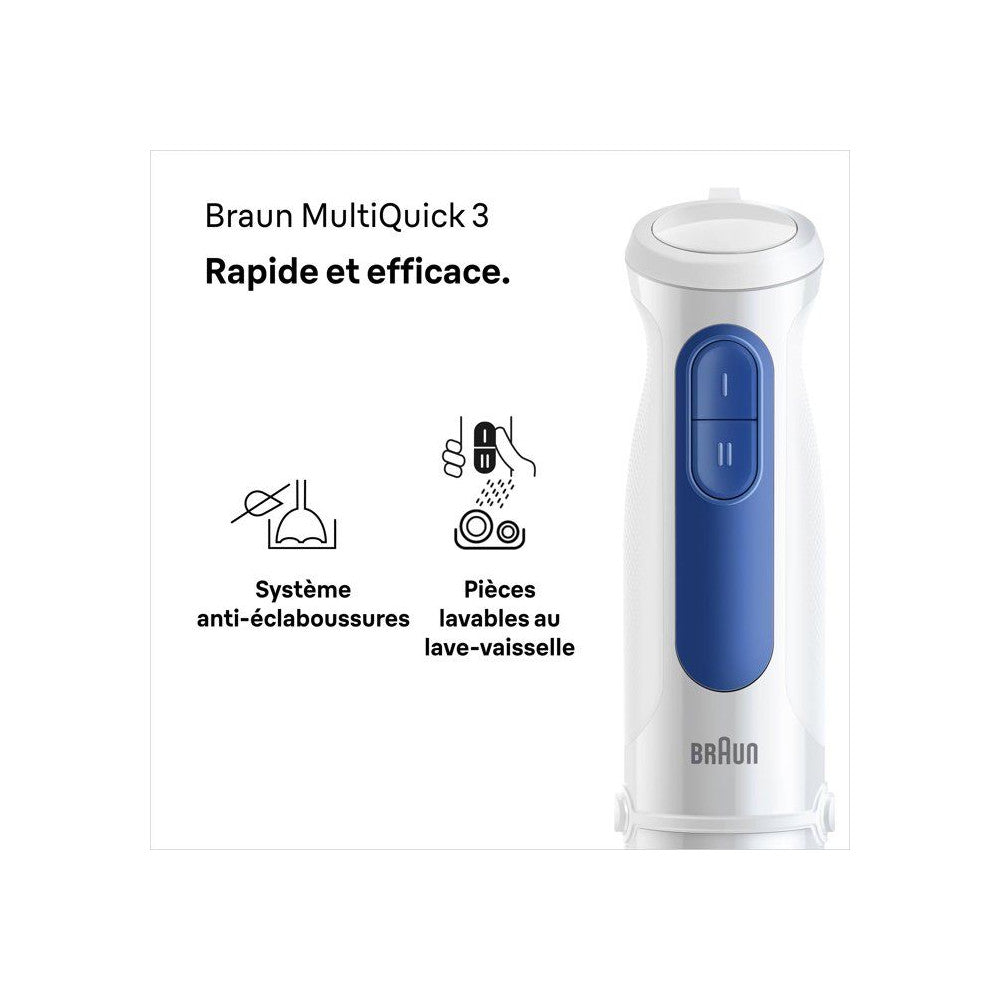 Mixeur Plongeant -   - Multiquick Mq30001m - 900 W - 2 Vitesses - Blanc / Bleu Braun - Mathon - 3