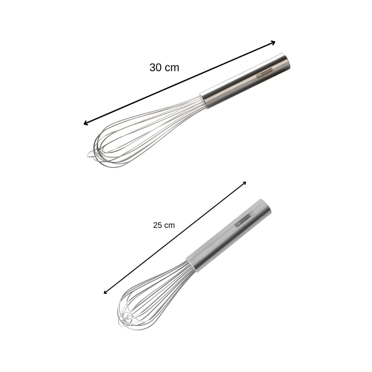 Lot de 2 fouets de cuisine ou de pâtisserie en inox 25 cm et 30 cm  Pâtisserie FM Professional - Mathon - 3
