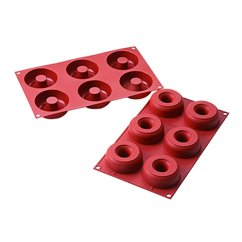 Moule 6 donuts silicone Platinium Silikomart - Mathon - 1