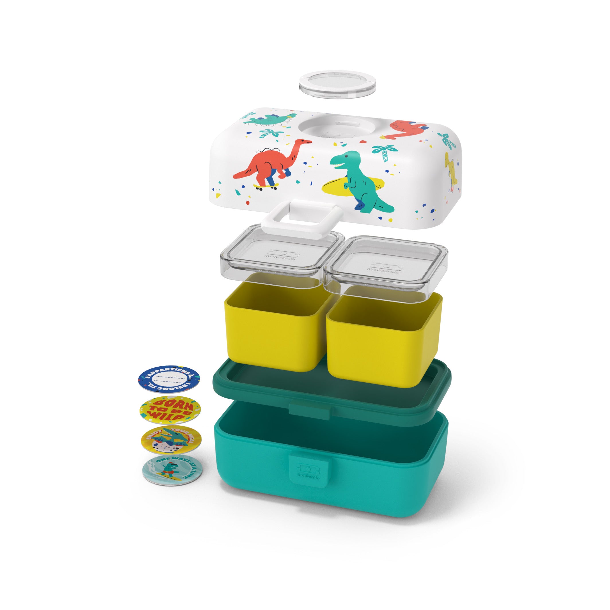 Lunch box à compartiments pour enfant Tresor 800ml Bleu Dino Monbento - Mathon - 5