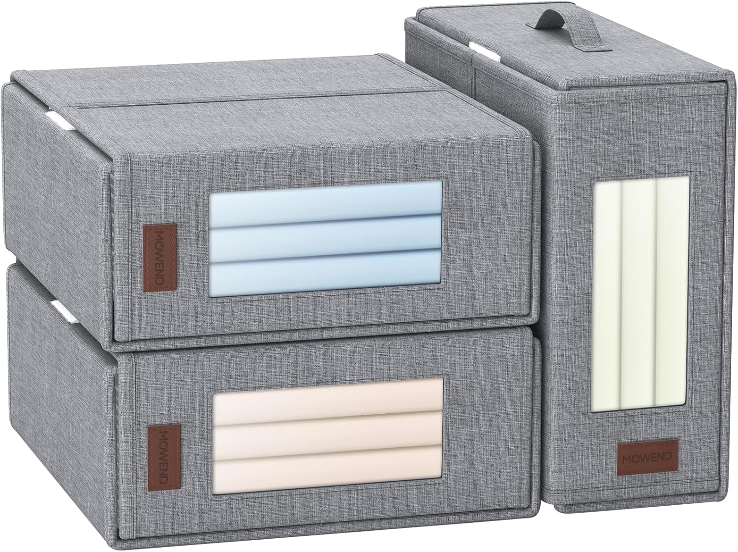 Set de 3 organiseurs de draps de lit gris Vendos85 - Mathon