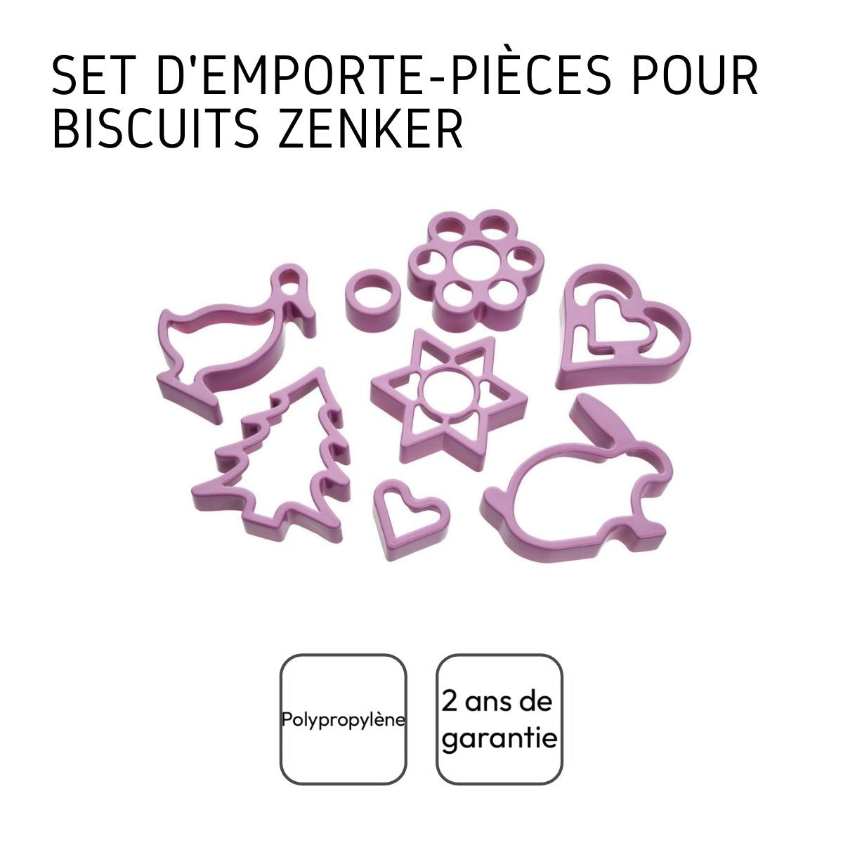 Lot de 8 emporte-pièces pour biscuits Linzer Zenker Sweet Sensation Zenker - Mathon - 4