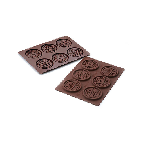 Kit moule en silicone pour biscuits ronds au chocolat Dolce Vita Silikomart - Mathon - 2