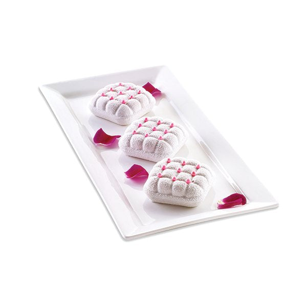 Moule silicone 6 Mini gâteaux Elegenza texture matelassée Silikomart - Mathon - 1