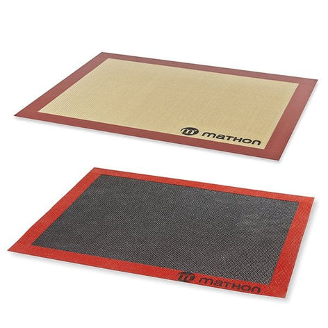 Lot tapis de cuisson et tapis de cuisson perforé silicone et fibre de verre 40 cm Mathon - Mathon - 1