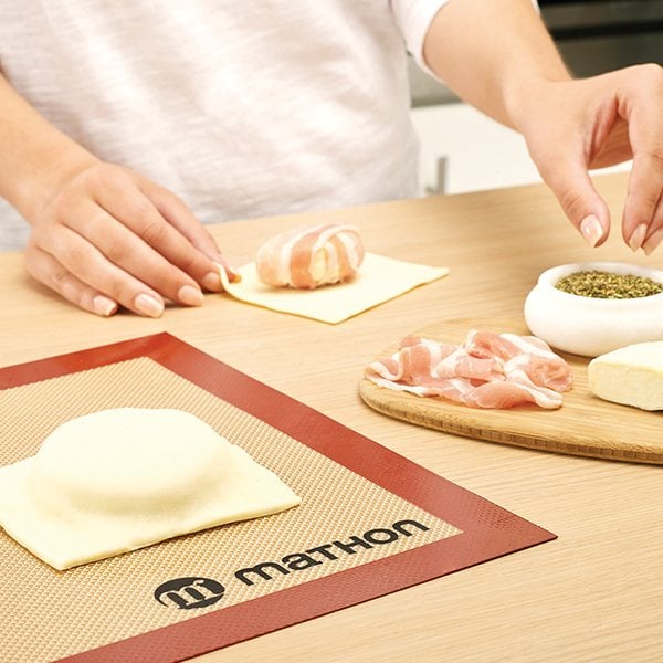 Lot tapis de cuisson et tapis de cuisson perforé silicone et fibre de verre 40 cm Mathon - Mathon - 4
