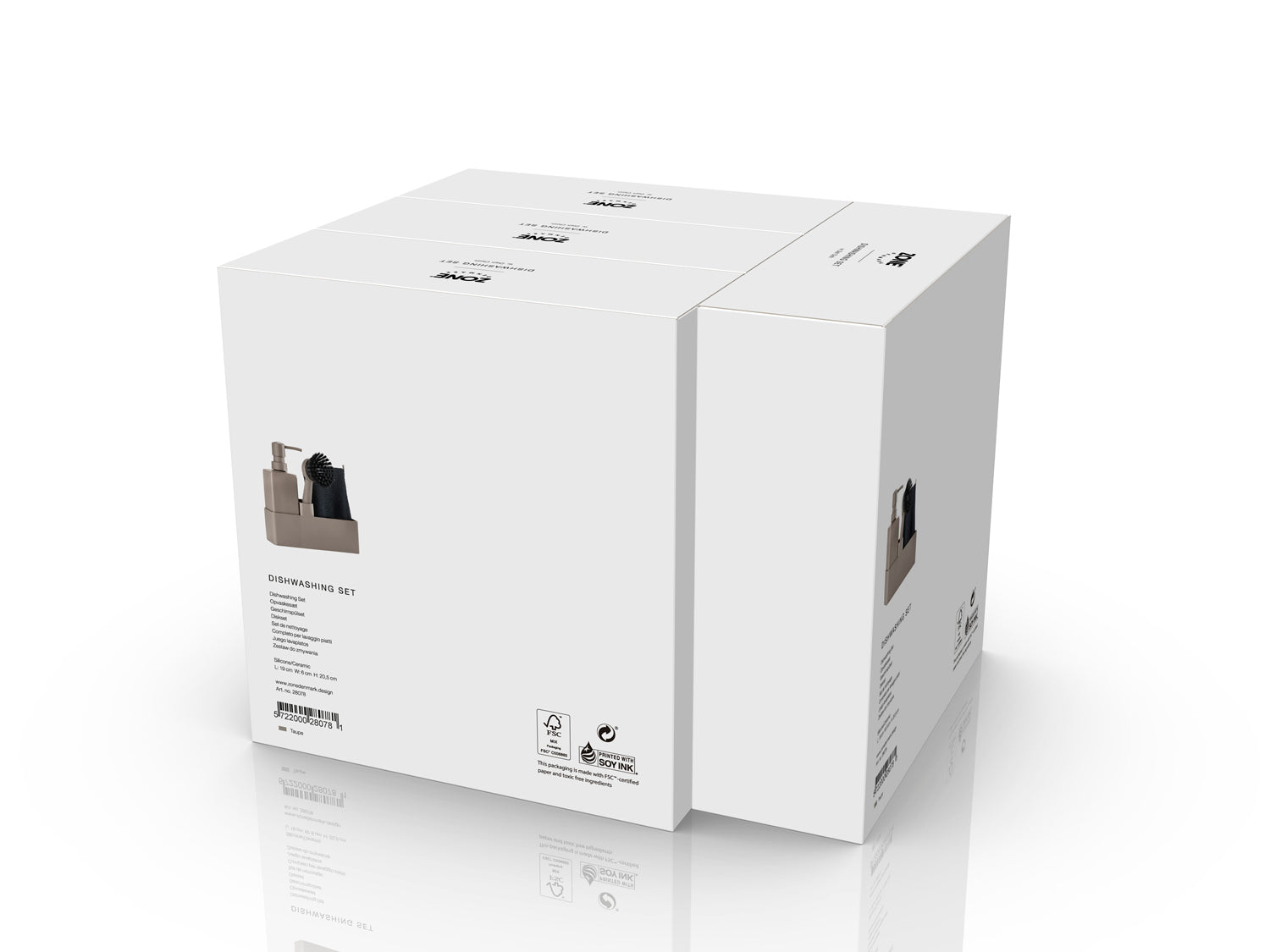 Set de vaisselle 4 pièces en silicone et céramique Taupe Zone Denmark - Mathon - 5