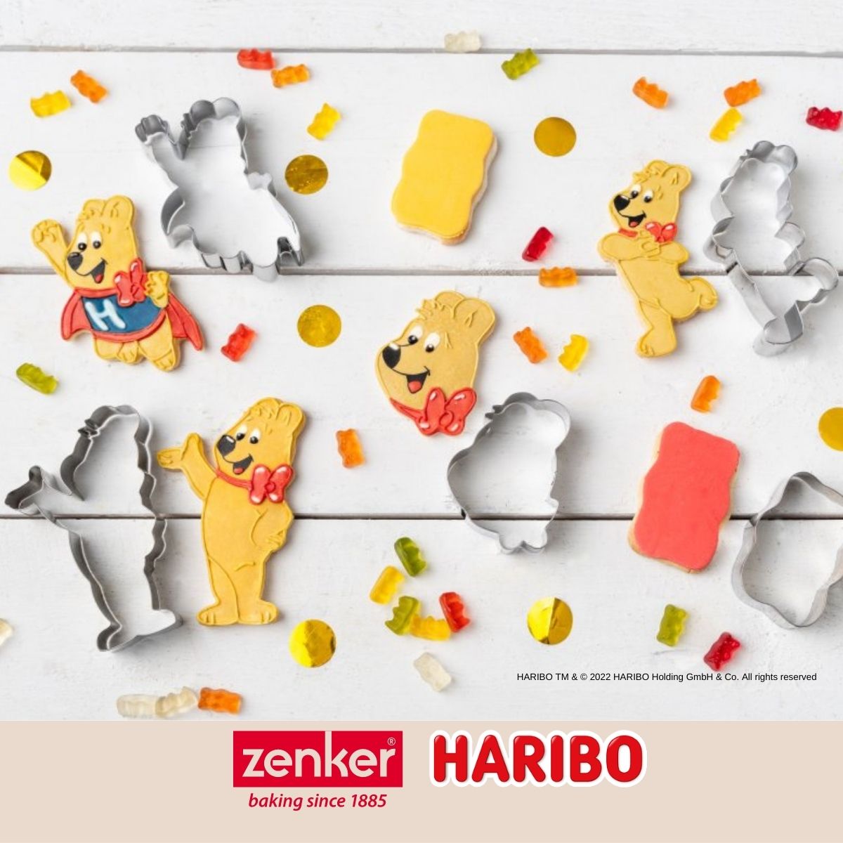 Lot de 2 emporte-pièces en inox motif ourson doré Zenker Haribo Zenker - Mathon - 5