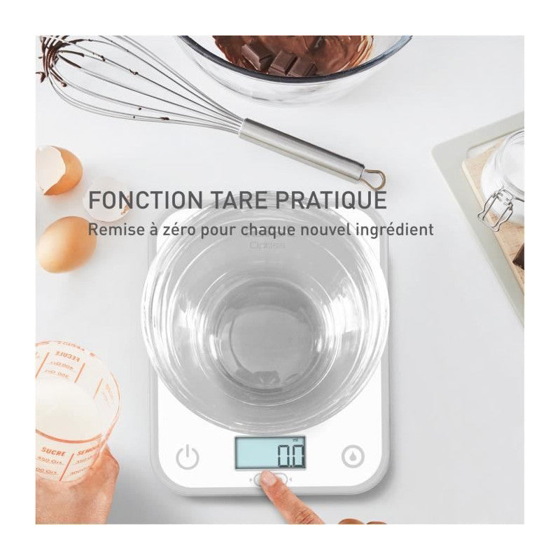 Optiss Balance De Cuisine électronique, écran Rétroéclairé, Résistance Aux Rayures, Capacité De 5 Kg, Blanc Bc50u0v Tefal - Mathon - 6