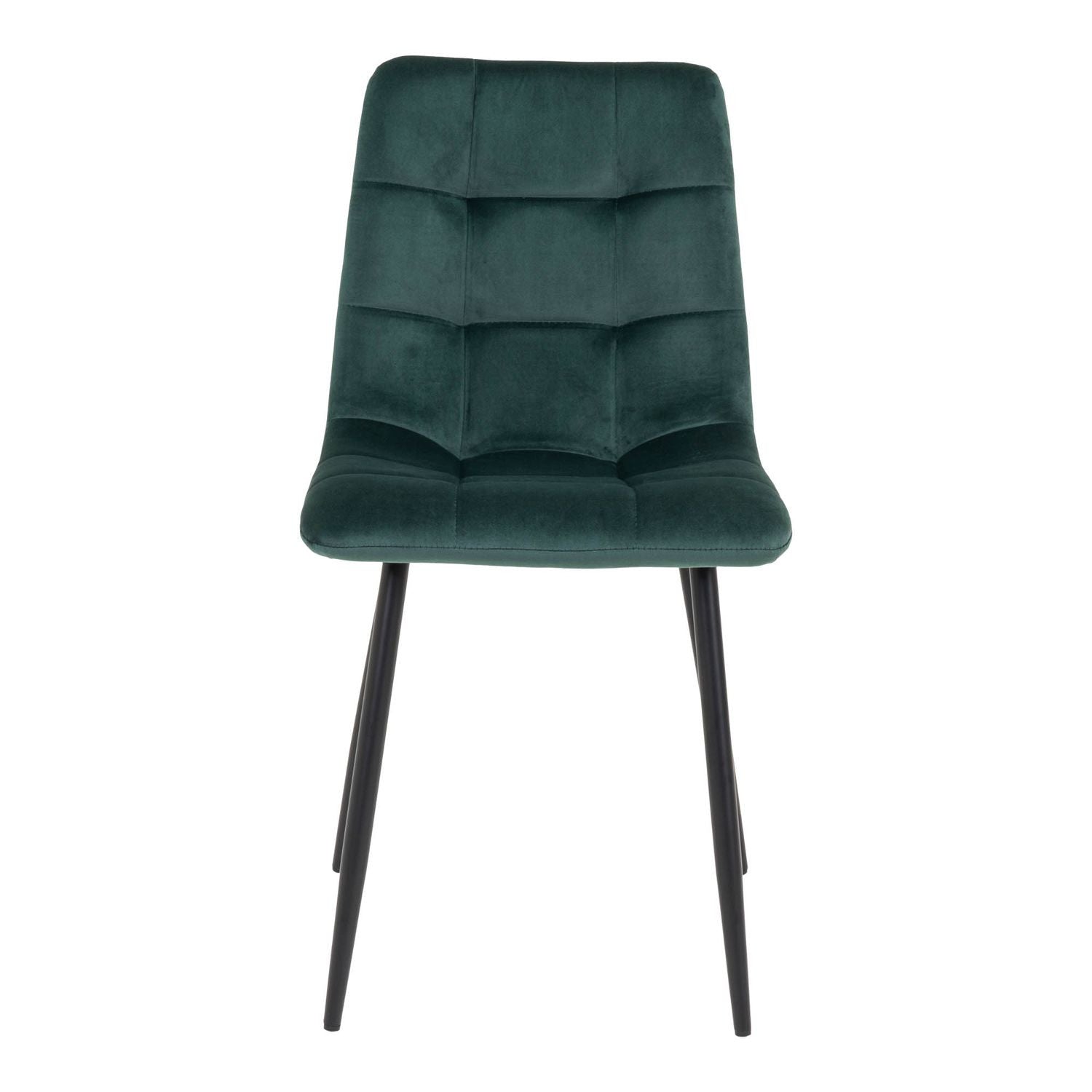 Chaise de salle à manger en velours vert foncé avec pieds noirs House Nordic - Mathon