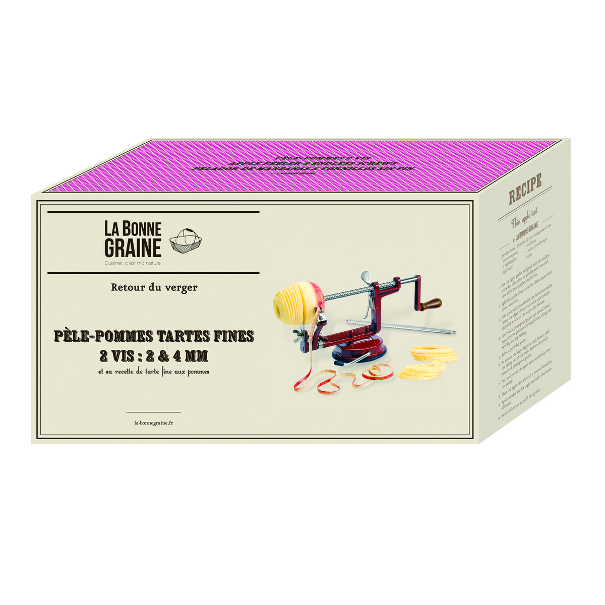 Pèle-pommes à ventouse - tranches 2 et 4 mm - 2 vis La Bonne Graine - Mathon - 2