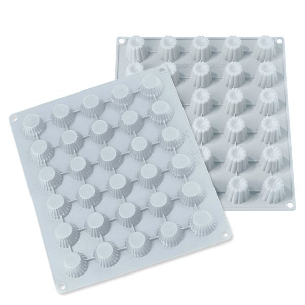 Lot 2 grandes plaques silicone mini-canelés et muffins Mathon - Mathon - 1