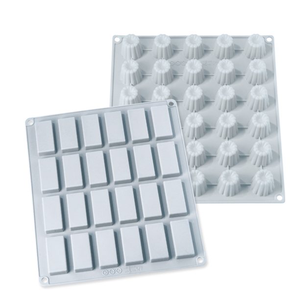 Lot 2 grandes plaques silicone mini-canelés et financiers Mathon - Mathon - 1