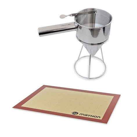 Lot Entonnoir à piston pro en inox et tapis de cuisson Mathon - Mathon - 1