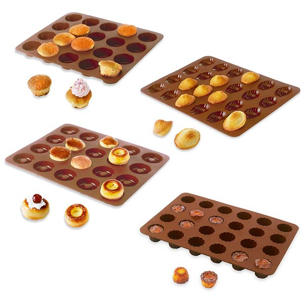 Lot assortiment 4 mini pâtisseries: mini savarins, muffins, canelés et madeleines Mathon - Mathon