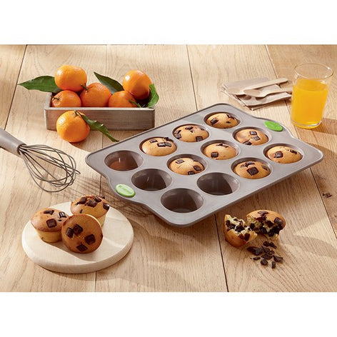 Lot plaque 20 financiers et plaque 12 muffins en silicone structure acier Rigiflex Mathon - Mathon - 2