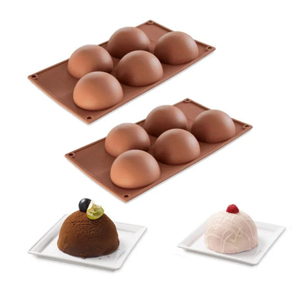 Lot de 2 plaques 5 demi-sphères Silikomart - Mathon