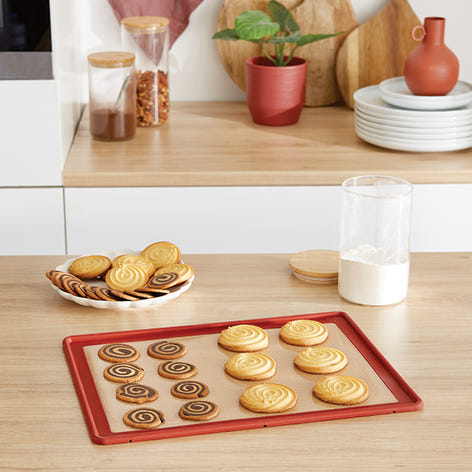 Lot 2 tapis plaque de cuisson en silicone et fibre de verre structure acier 39,7 x 29,5 cm  Mathon - Mathon - 2