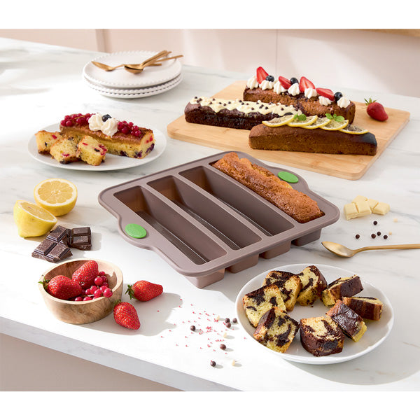 Lot 2 plaques 4 mini-cakes longs apéro Rigiflex Mathon - Mathon - 4