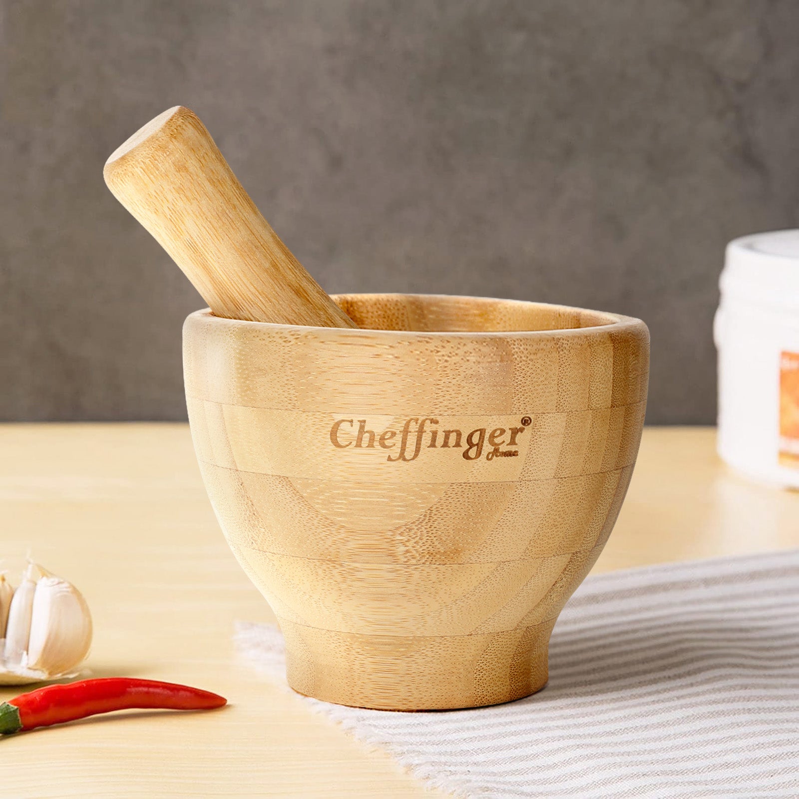 Mortier et Pilon en Bambou Cheffinger - Mathon - 2