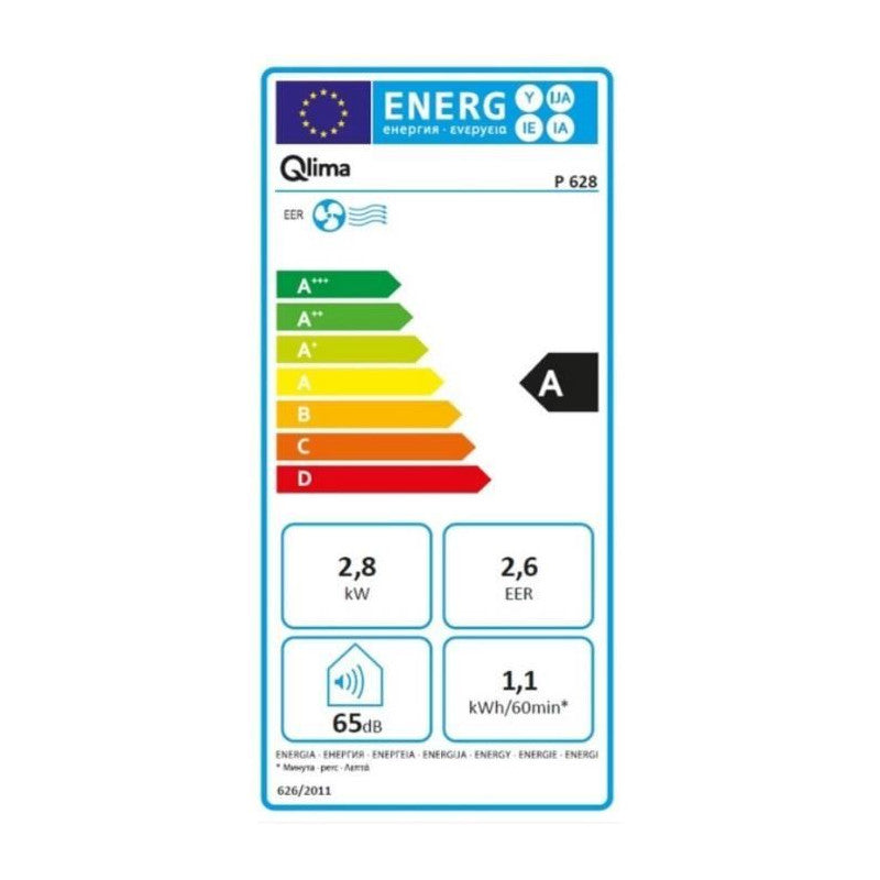 Climatiseur Mobile - Qlima - P628 - 2,8 W - Noire Qlima - Mathon - 2