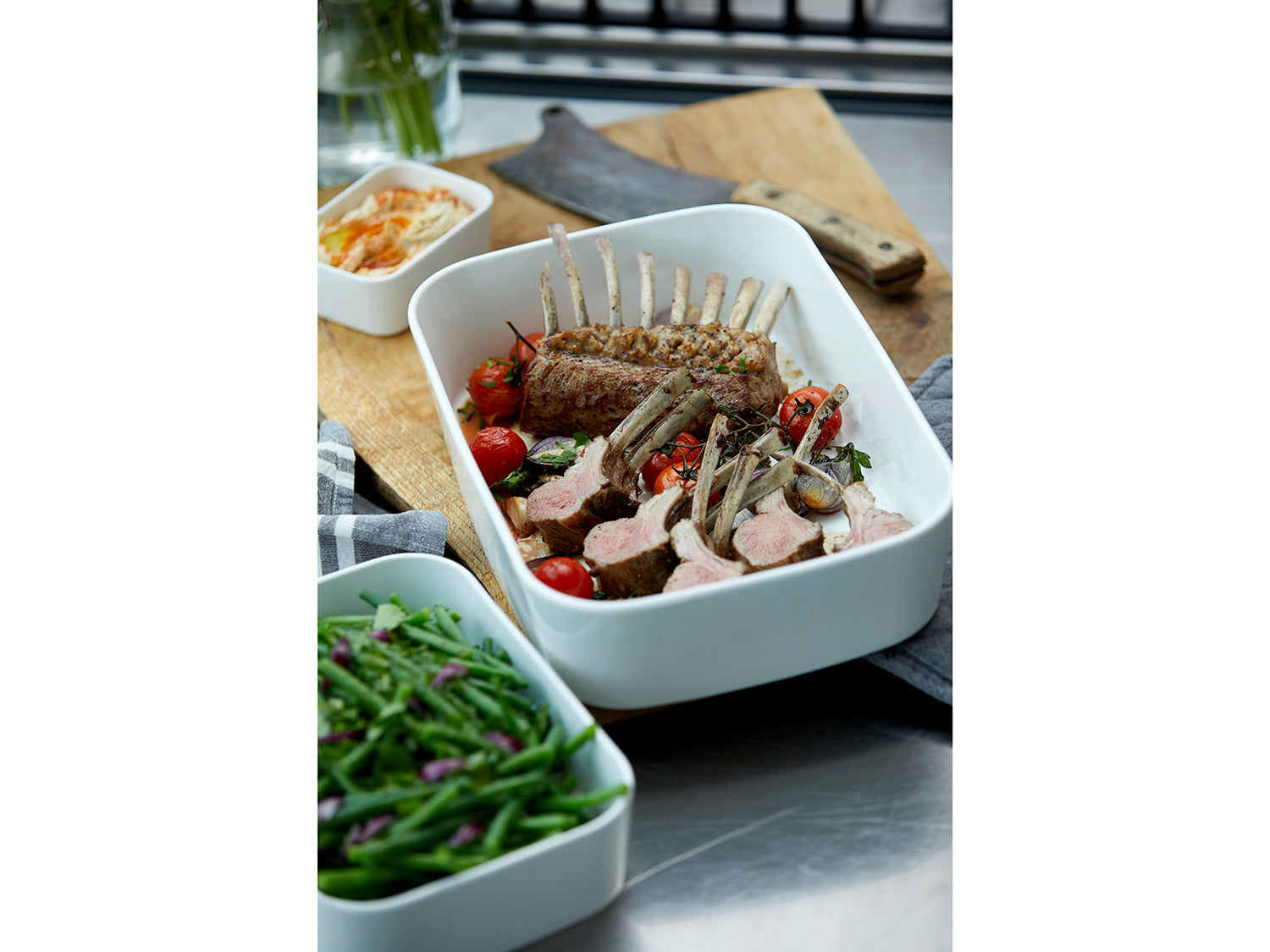 Plat à four MODULA en porcelaine Blanc Rosti - Mathon - 9