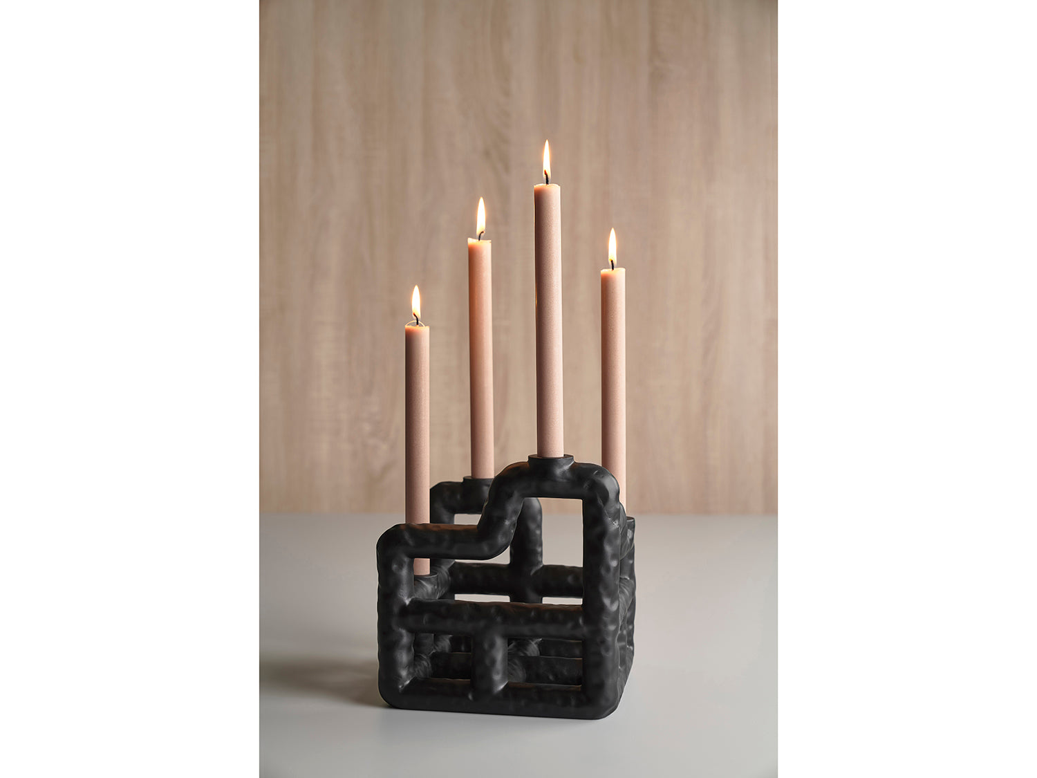 Bougeoir Lyst en Polyrésine Noir Villa Collection - Mathon - 10