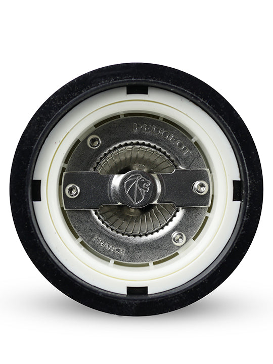 Isen Moulin à sel à manivelle en bois et inox, noir, u