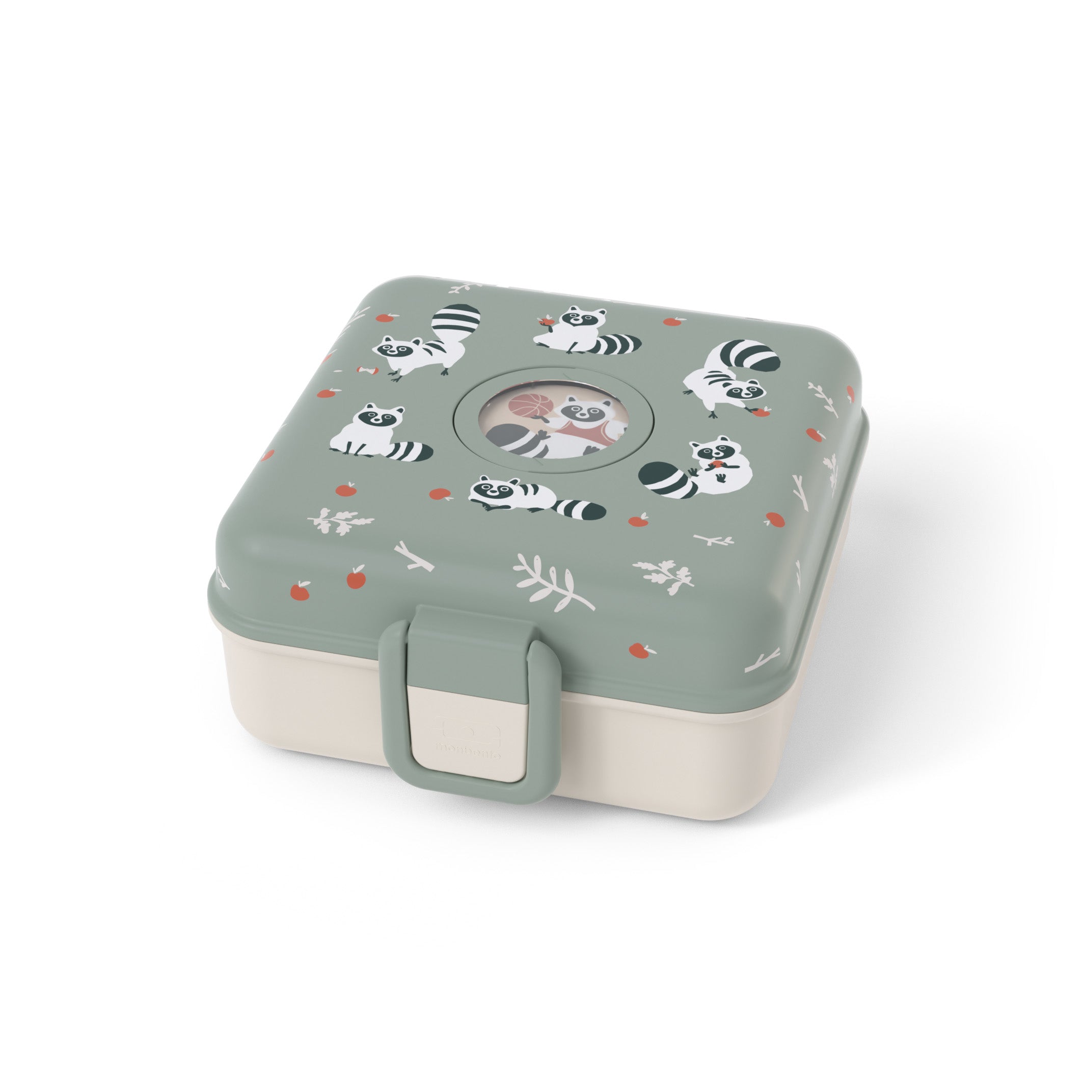 Boîte à sandwich enfant Snacky 850ml vert Raccoon Monbento - Mathon - 1
