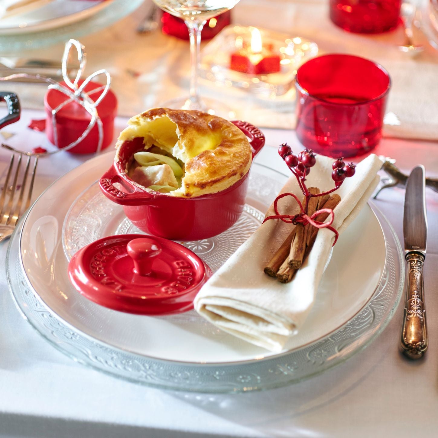 Set de Mini Cocotte. 4 pcs (x4 Mini Cocotte 10 cm). Cerise Staub - Mathon - 5