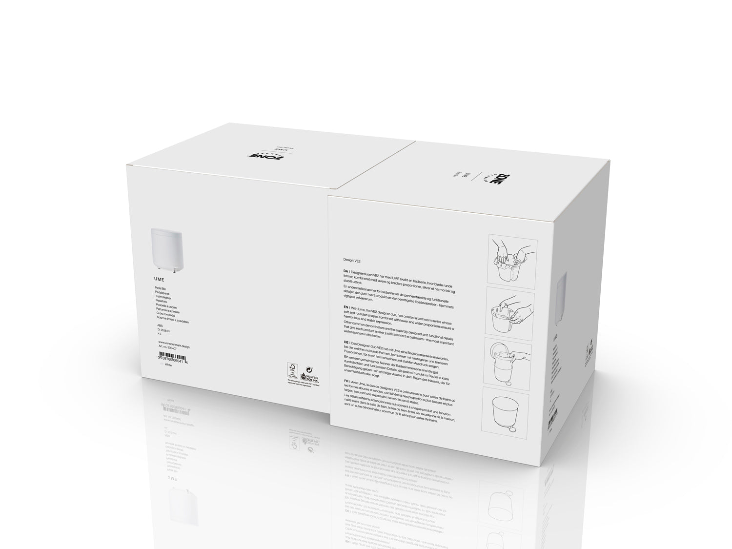 Poubelle à pédale UME en abs Blanc Zone Denmark - Mathon - 6