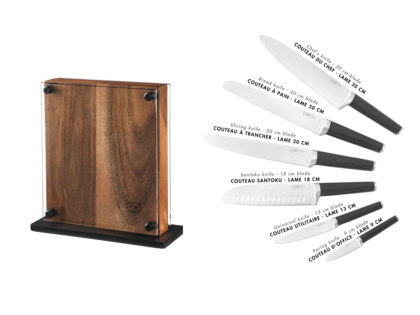 Lot de 7 couteaux de cuisine en inox noir D Björn - Mathon - 3