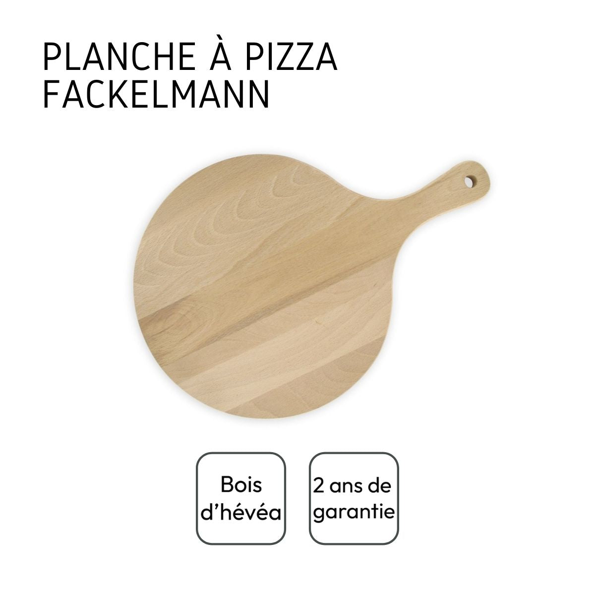 6 Planches à pizza et tarte flambée en bois 30 cm et Roulette à pizza en inox Fackelmann - Mathon - 4