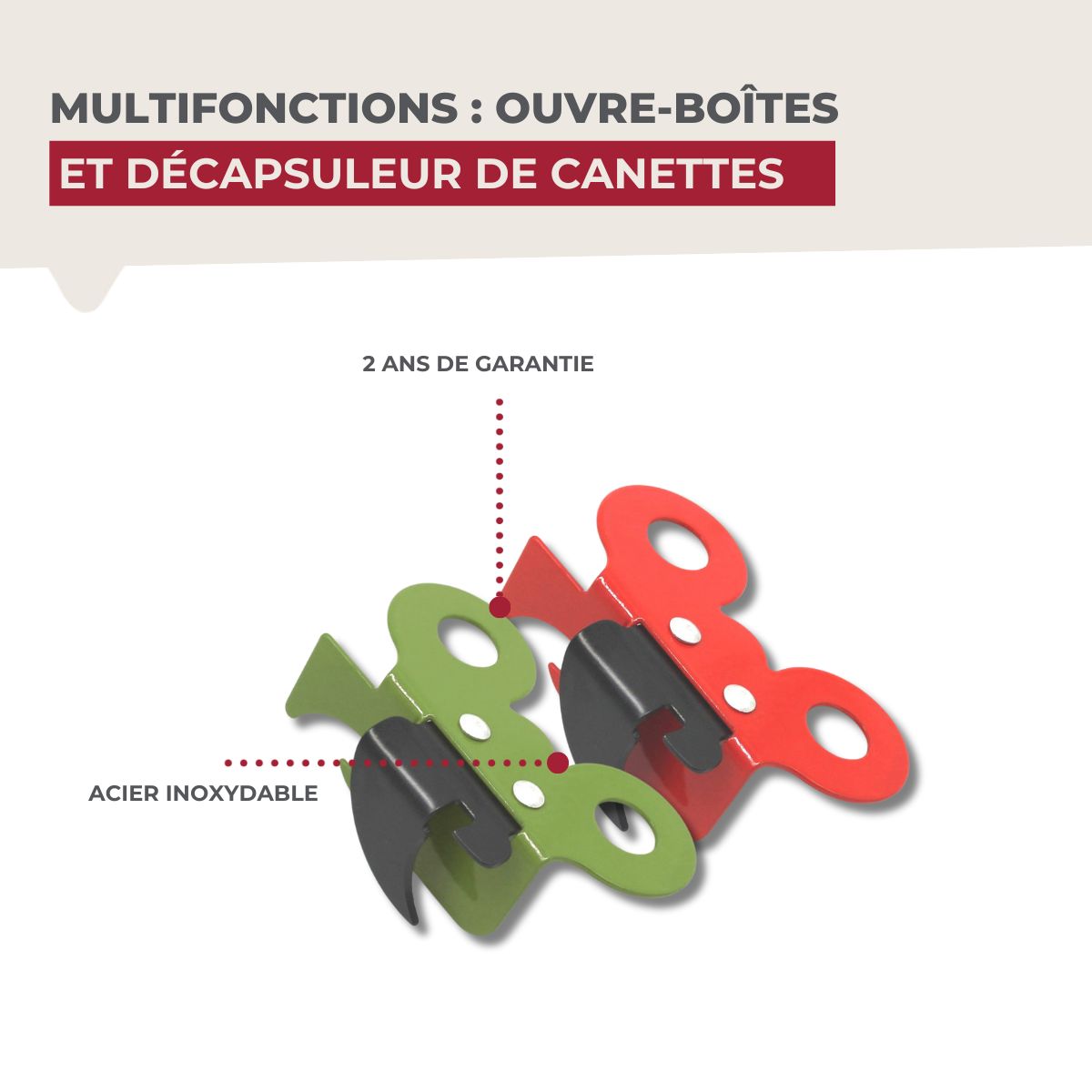 Ensemble de 3 Ouvre-boîte manuel papillon Fackelmann - Mathon - 4